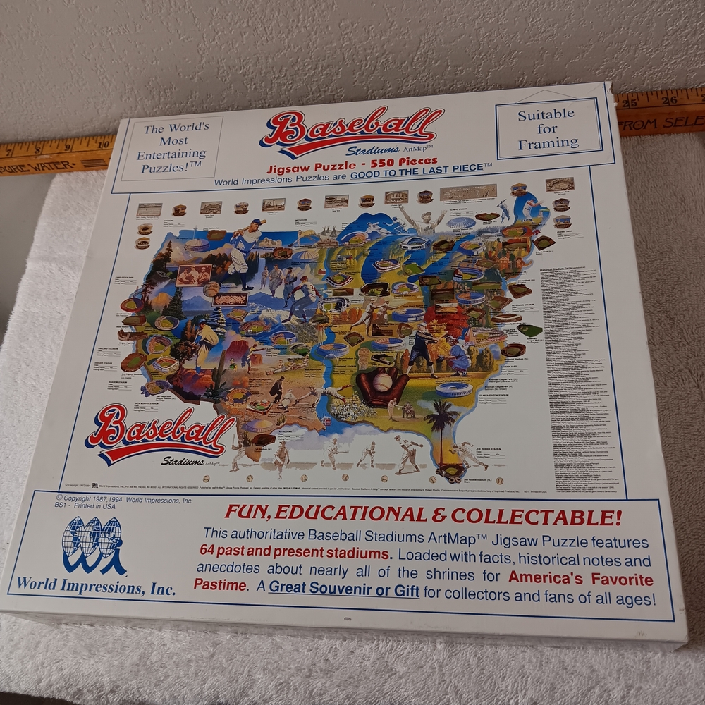 Impressions Baseball Stadiums Jigsaw Puzzle - Multicolor